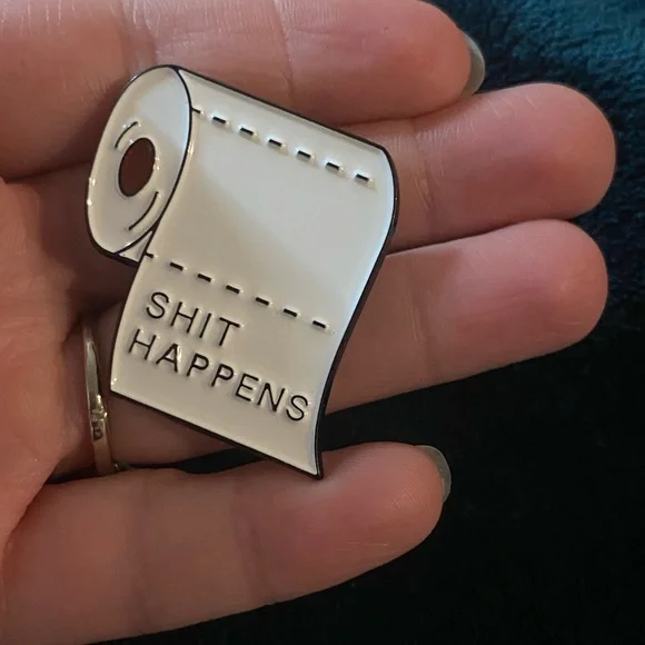 Humorous Toilet Paper Enamel Pin - Picture 3 of 3